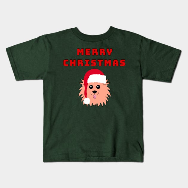 Merry Christmas with Pom Kids T-Shirt by Designs_by_KC